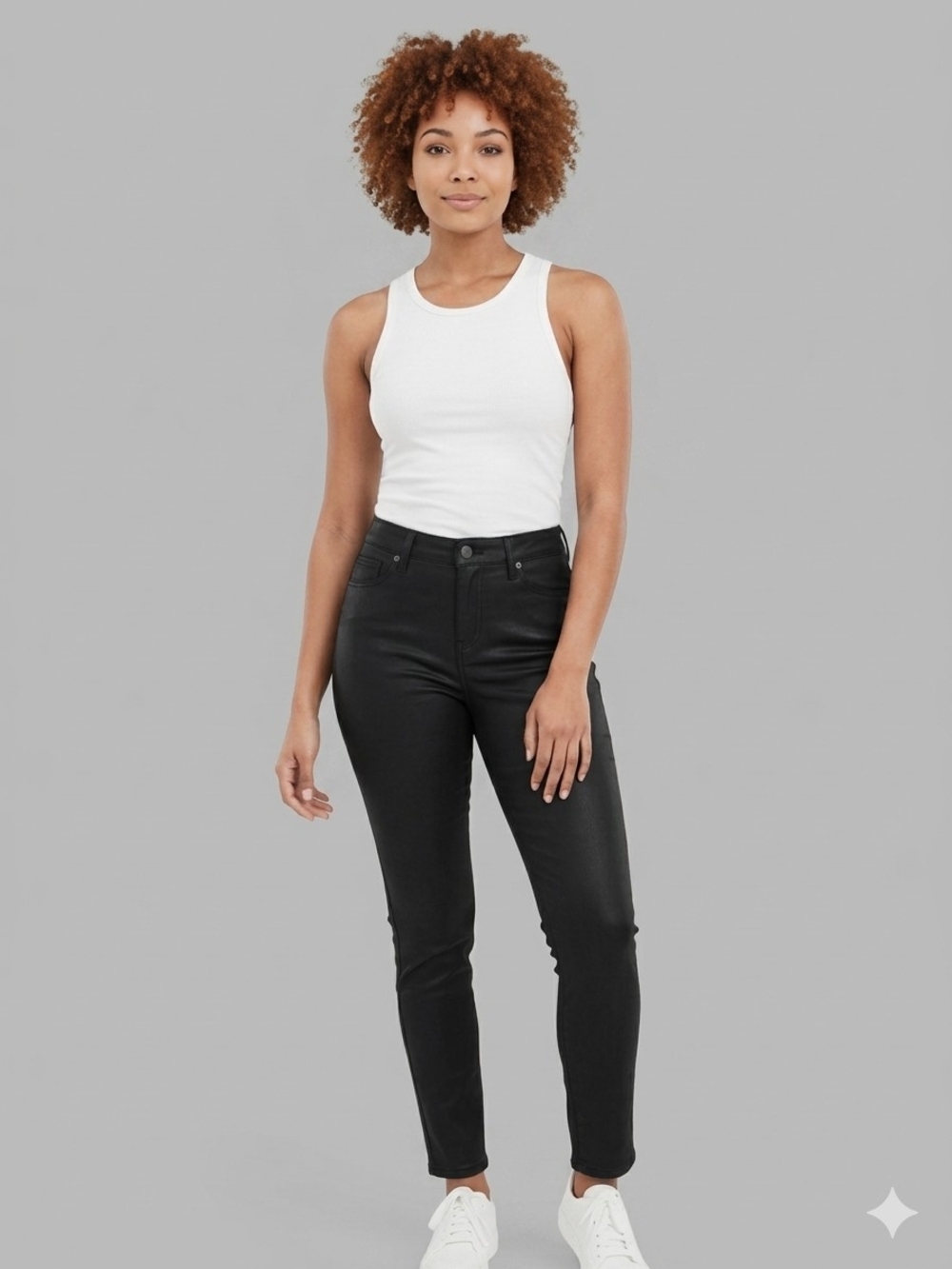 Black Coated High-Rise Slim Jeans Woman's Size 4 NWOT